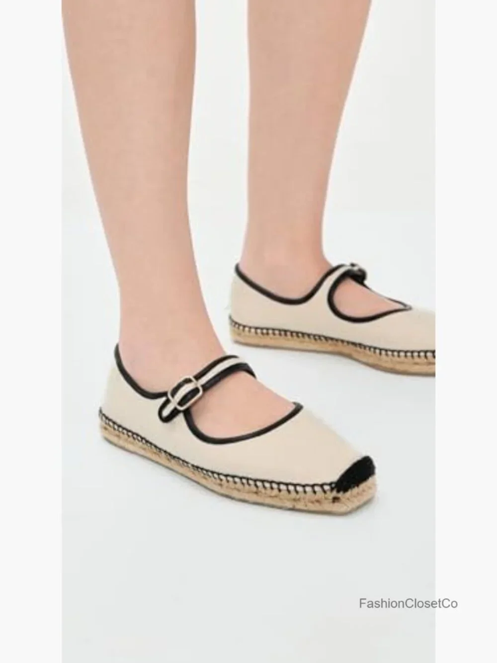 Canvas Espadrilles with Rubber Sole and Buckle Strap - Picture 2 of 4